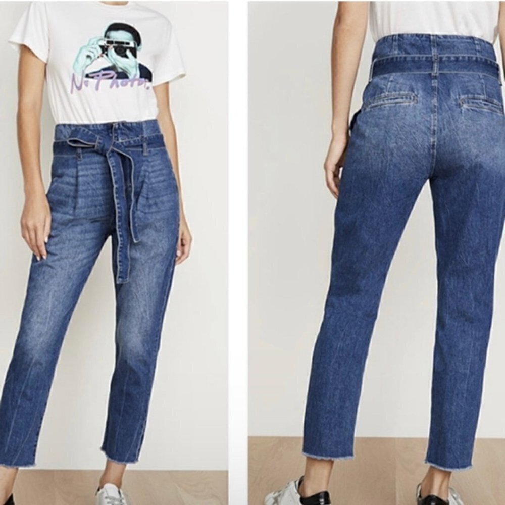 DL1961 Susie Paperbag High Rise Tapered Leg Denim Jeans Aberdeen Women's Size 27